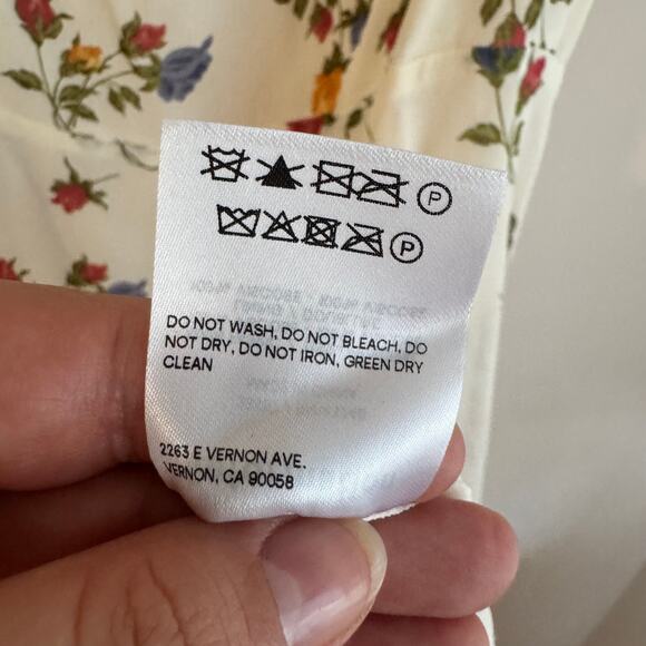 Reformation Nikita Rose Floral Georgette Midi Dress White Sz 10 - Picture 6 of 7